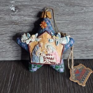 Jim Shore Nativity Star Patchwork Ornament Heartwood Creek 2004 Christmas Star
